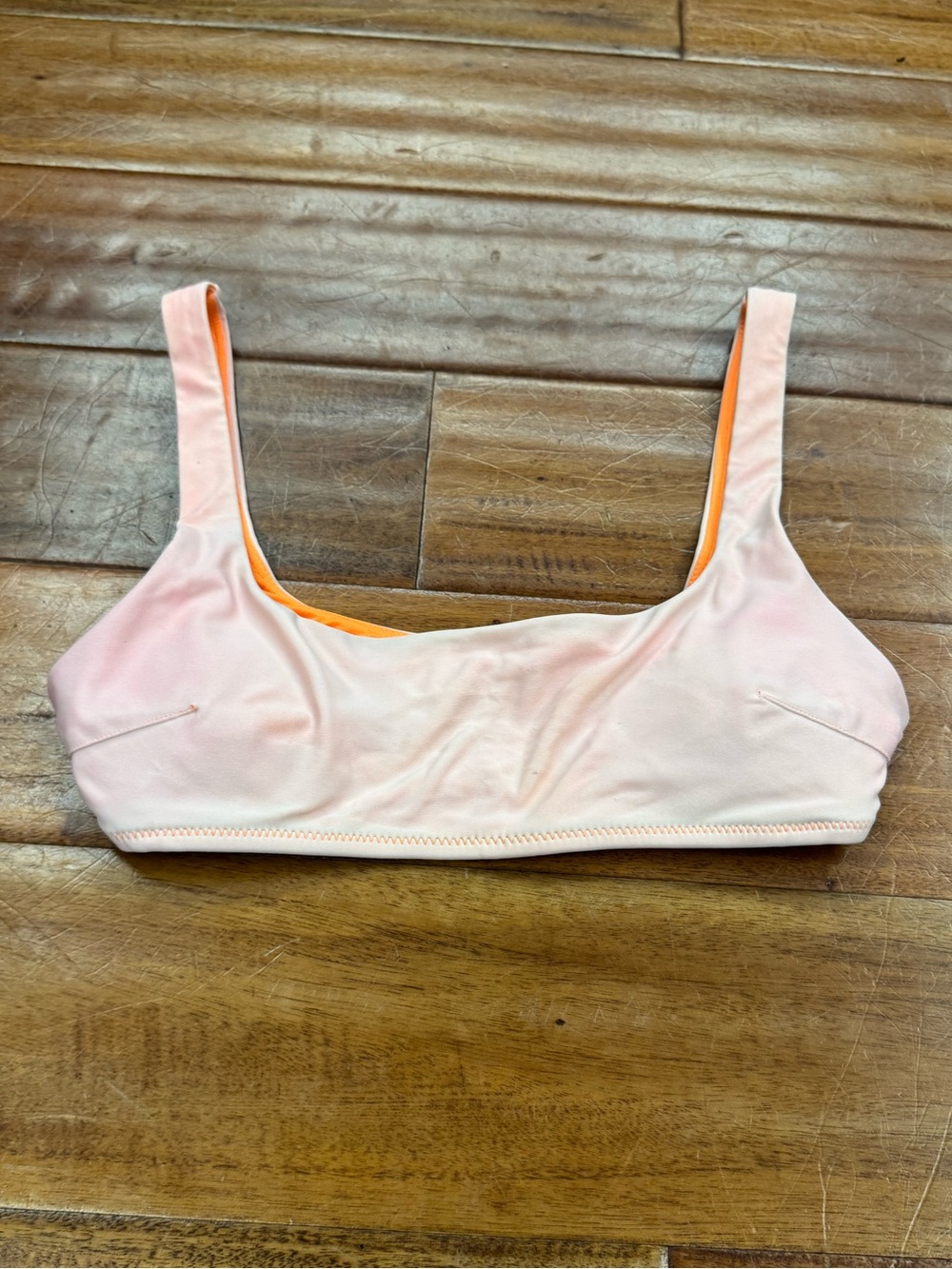 Aerie Pink Scoop Bikini Top with Orange Lining